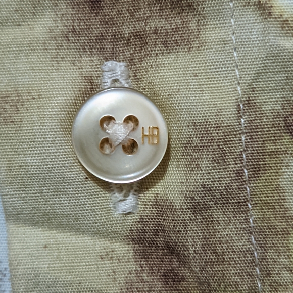 HUGO BOSS Man Brown Floral Print 100% Cotton Short Sleeve Shirt Size L - Picture 6 of 10